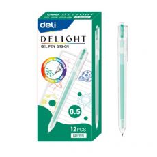 Ручка гелевая Deli ght EG118-GN зеленый , прозрачный