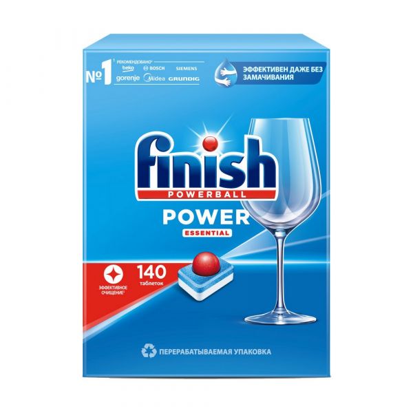Таблетки для посудомоечных машин Finish All in 1 Power Essential 140 шт [3215985]
